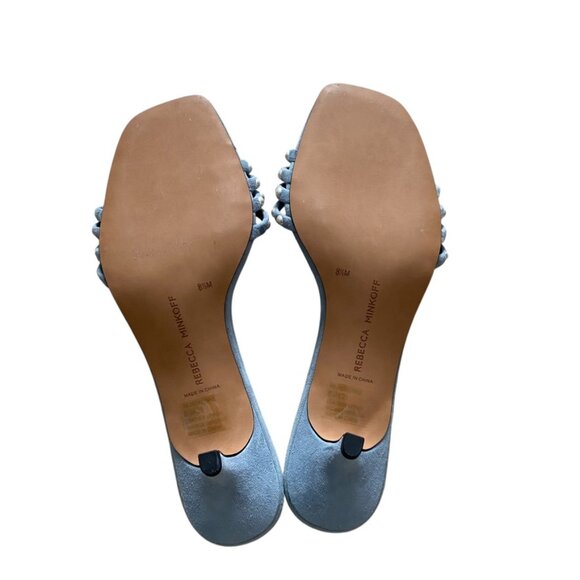 NWOT REBECCA MINKOFF Decklynn Embellished Kitten-heel Mules In Blue 8.5 - Picture 7 of 9